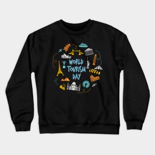 World Tourism Day - Love To Travel Across The World Crewneck Sweatshirt